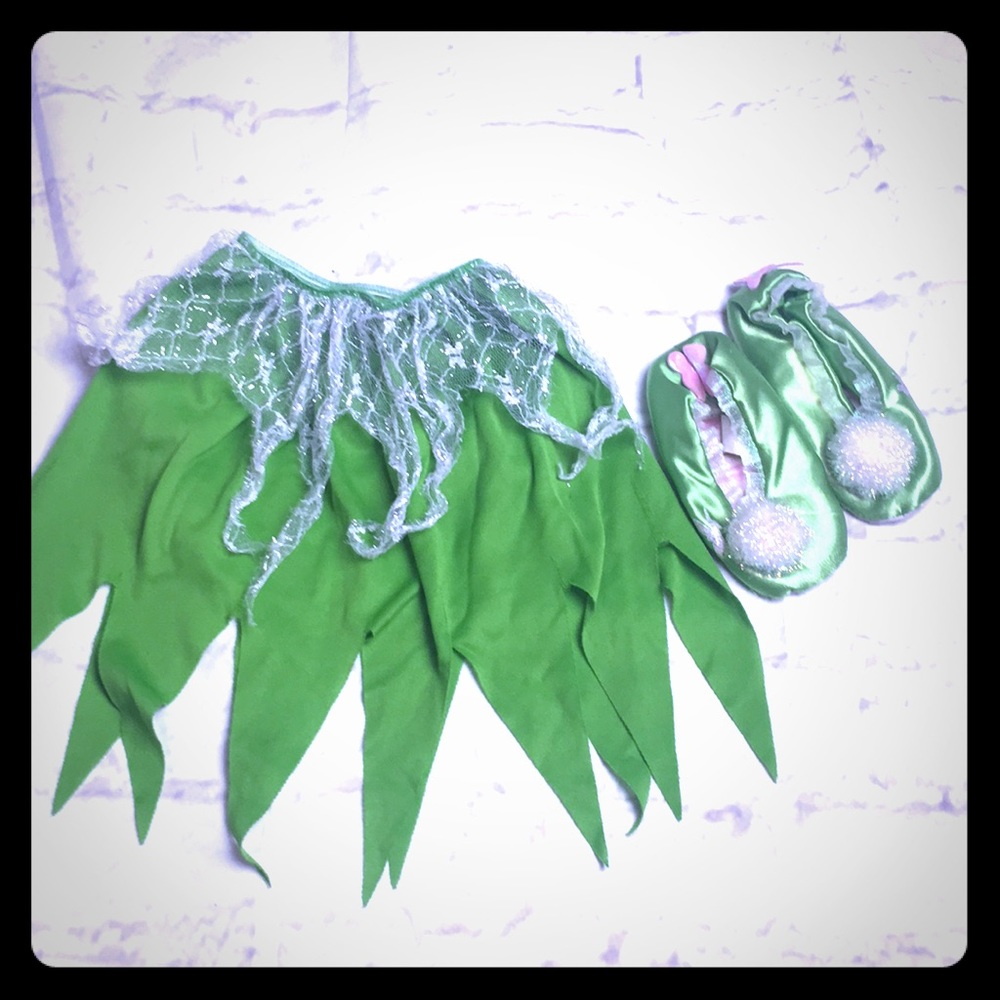 Tinker bell skirt and slippers